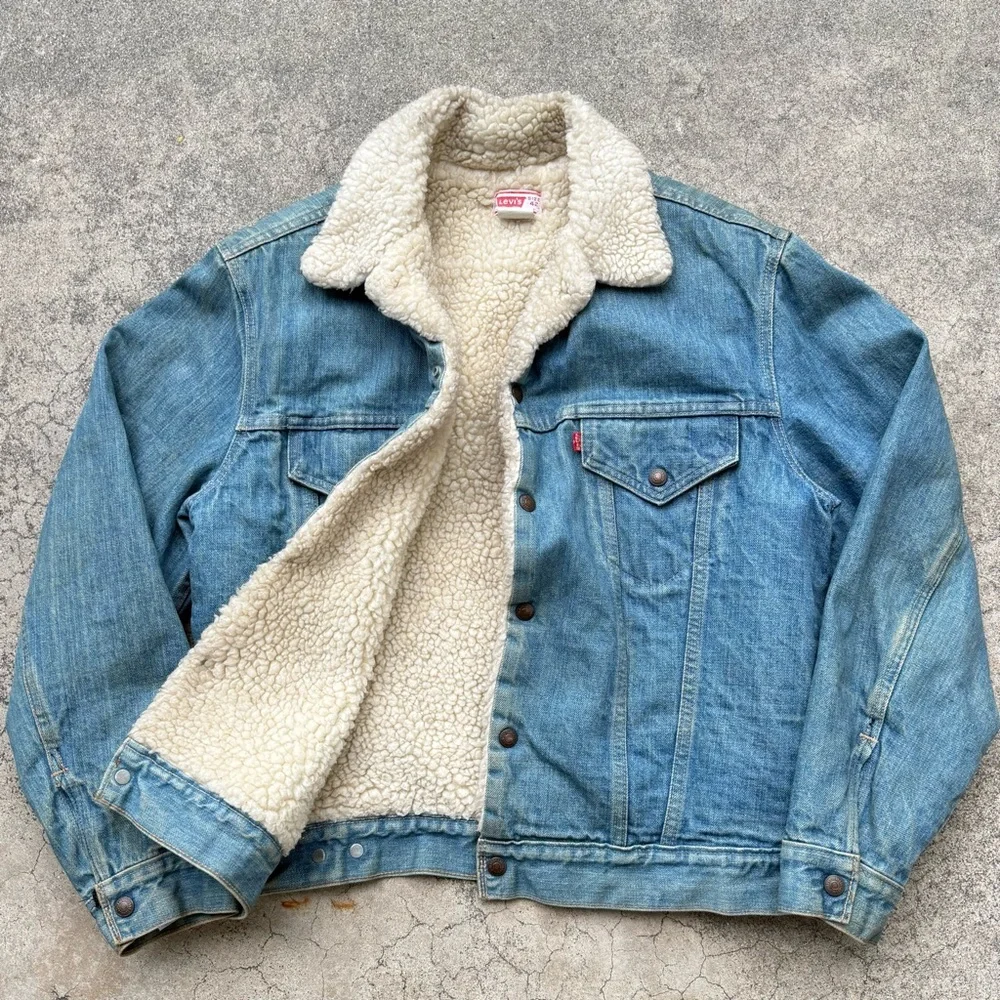 Vintage 70’s Levi’s Denim Sherpa Jacket - Picture 5 of 12